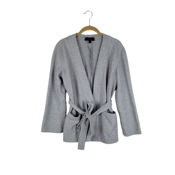 J. Crew Sweaters - J Crew womens Small gray belted sweatshirt knit blazer kimono cardigan H0715